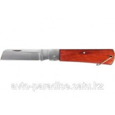78998 Нож складной, 200 мм, прямое лезвие, деревянная ручка SPARTA