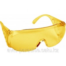 Очки защитные, поликарбонатная монолинза с боковой вентиляцией, желтые Dexx 11051