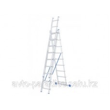 Лестница, алюминиевая, трехсекционная Сибртех 97820 (3 х 10 ступеней)