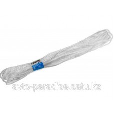 Шнур вязаный полипропиленовый СИБИН с сердечником, белый, длина 20 метров, диаметр 6 мм